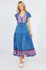 Blue Boho Maxi Dress Short Sleeve sold by Ally Fashion