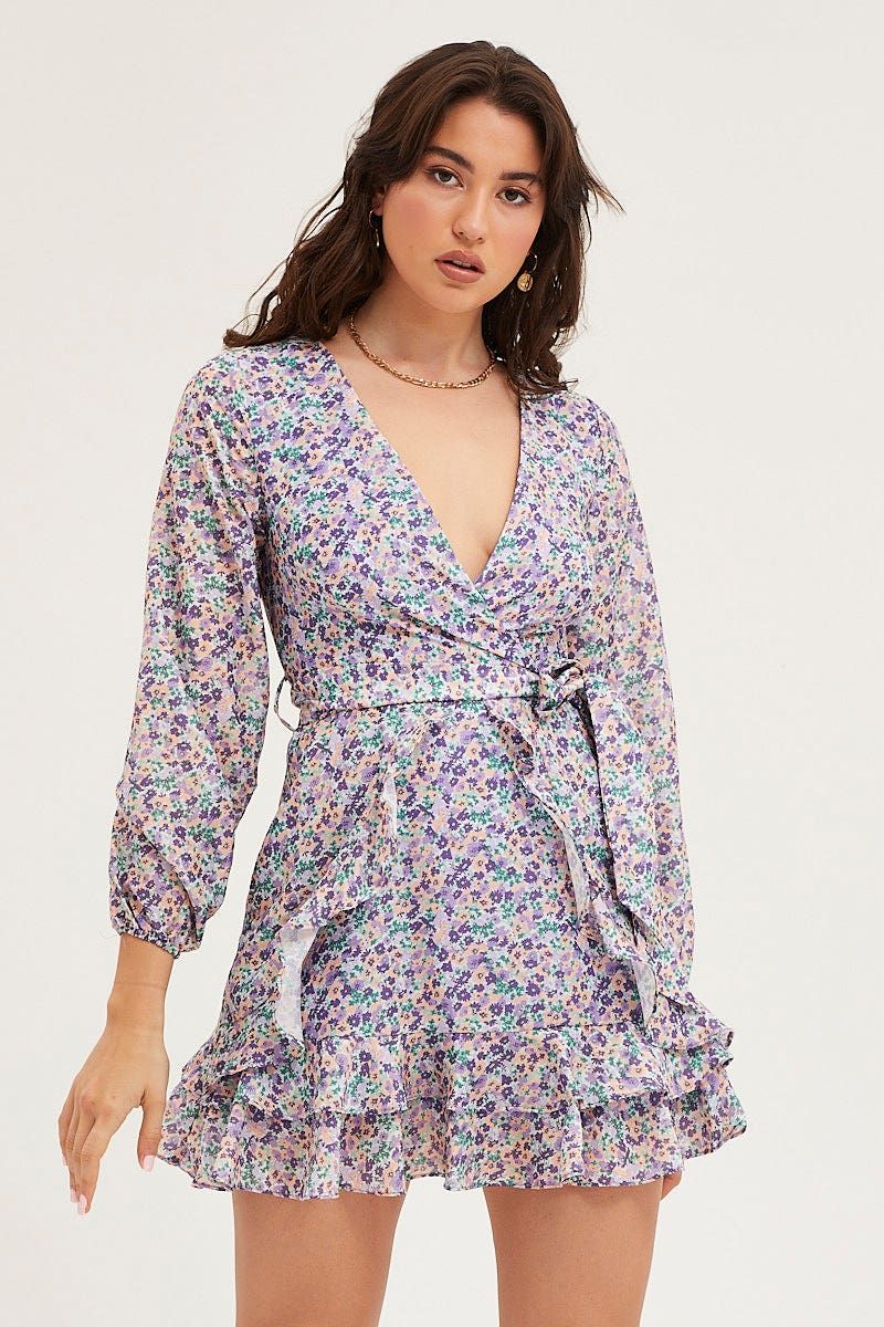 Print Skater Dress Long Sleeve Mini sold by Ally Fashion product image thumbnail 3