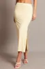 Yellow Midi Skirt High Rise Supersoft Lined sold by Ally Fashion