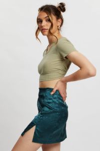 Green Tie Back Top Cut Out sold by Ally Fashion