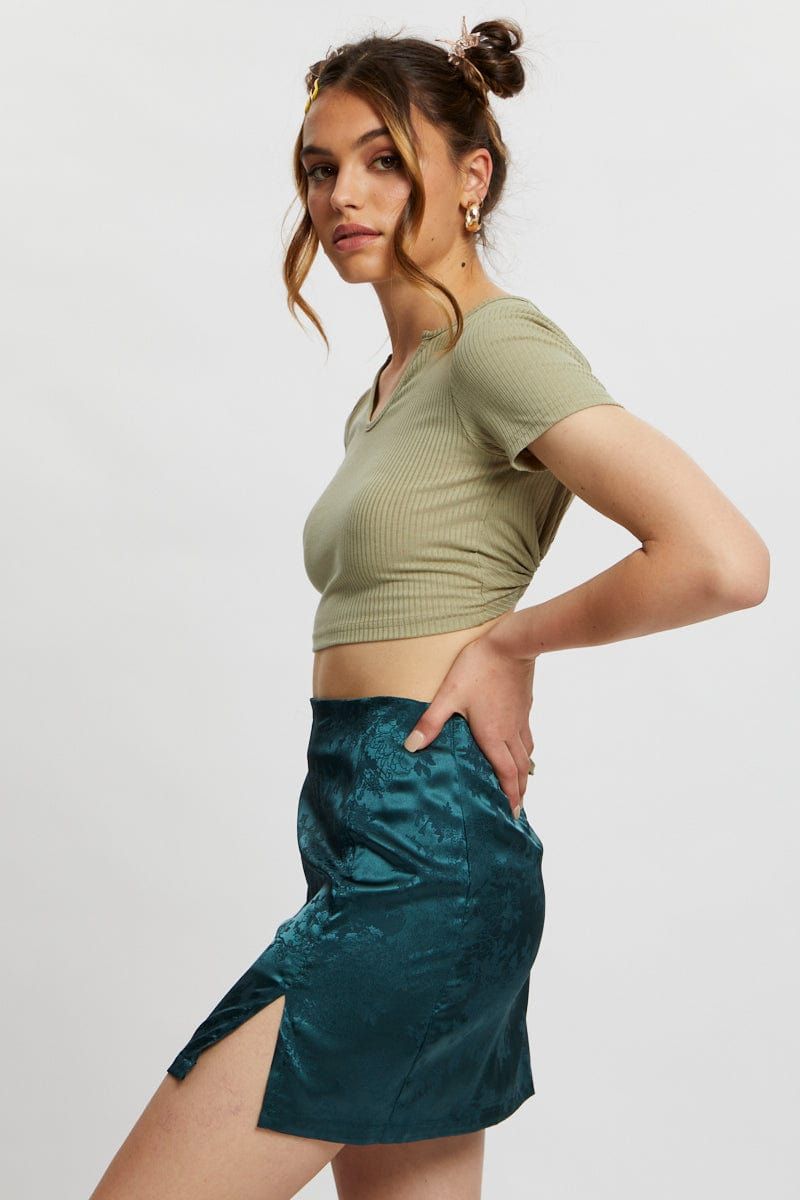 Green Tie Back Top Cut Out sold by Ally Fashion product image thumbnail 2