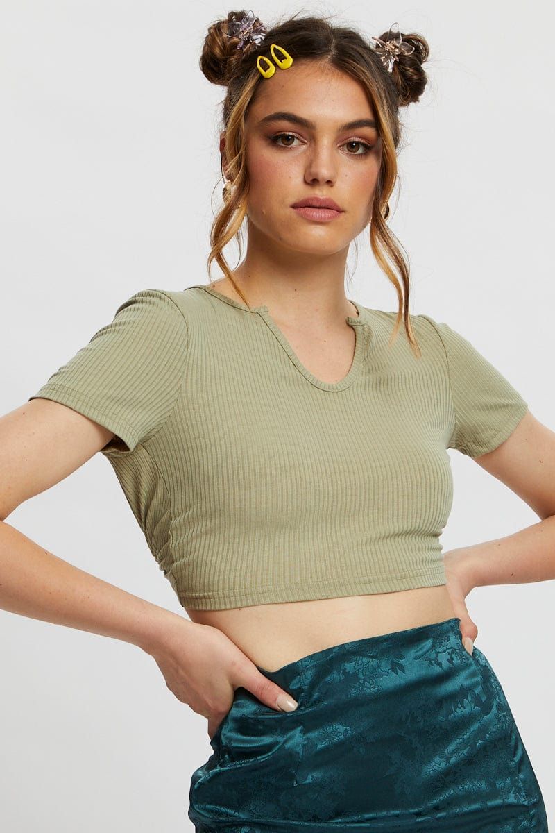 Green Tie Back Top Cut Out sold by Ally Fashion product image thumbnail 5