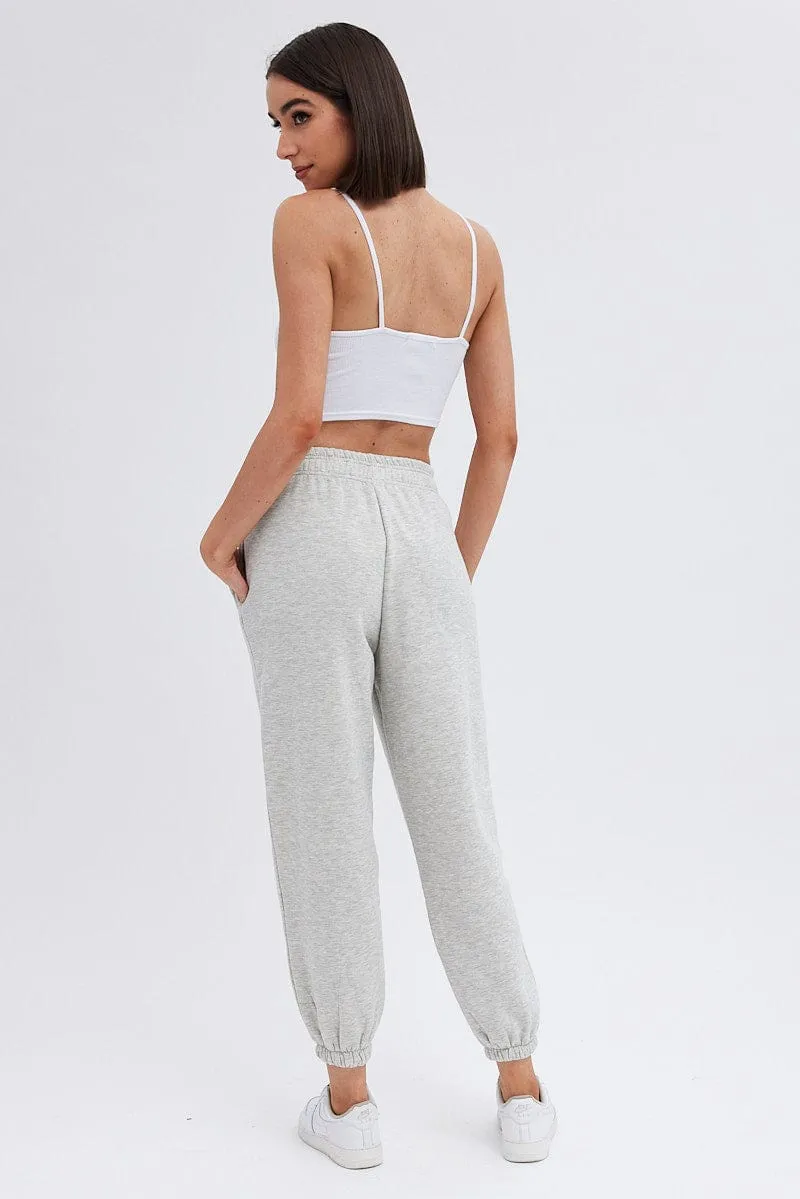 Grey Track Pants High Rise Jogger sold by Ally Fashion product image thumbnail 5