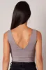 Brown Supersoft Bodysuit Sleeveless V Neck sold by Ally Fashion