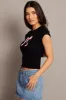 Black Graphic Tee Short Sleeve sold by Ally Fashion
