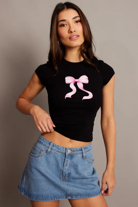 Black Graphic Tee Short Sleeve sold by Ally Fashion
