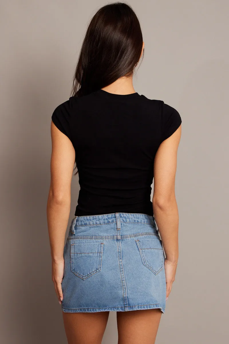 Black Graphic Tee Short Sleeve sold by Ally Fashion product image thumbnail 5