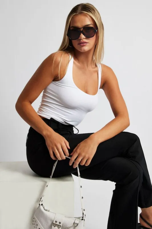 White Tank Top Scoop Neck Seamless sold by Ally Fashion