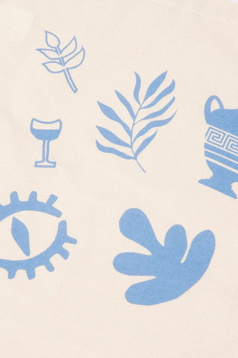 Blue Print Tote Bag Printed Grecian Motifs sold by Ally Fashion product image thumbnail 2