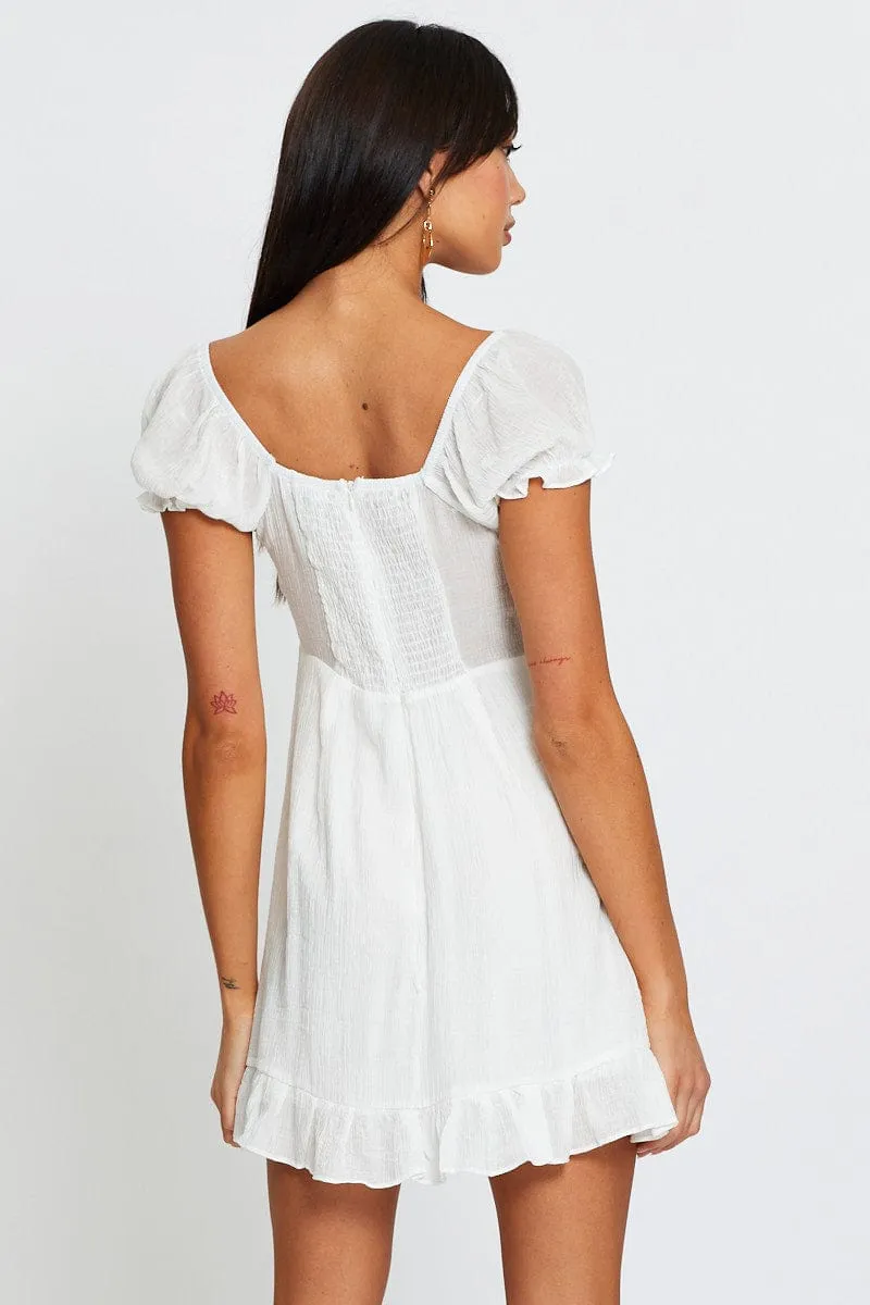 White Mini Dress Short Sleeve sold by Ally Fashion product image thumbnail 5