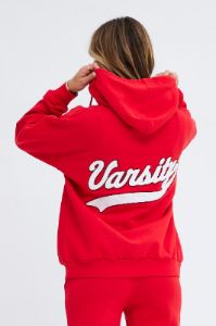 Red Red Hoodie Long Sleeve sold by Ally Fashion