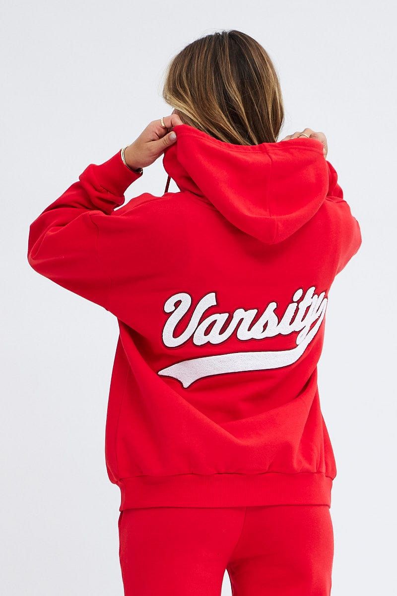 Red Red Hoodie Long Sleeve sold by Ally Fashion product image thumbnail 5