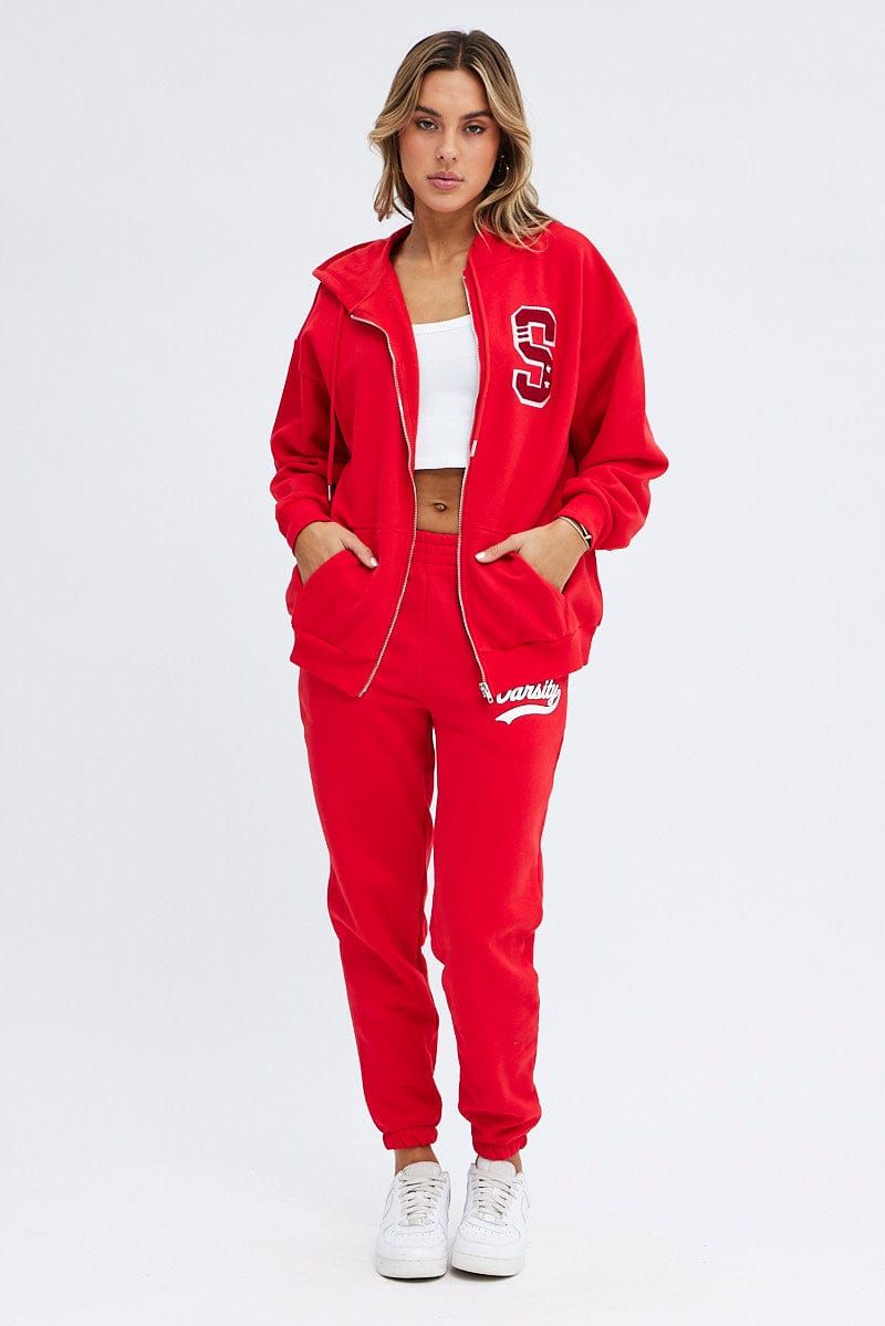 Red Red Hoodie Long Sleeve sold by Ally Fashion product image thumbnail 2