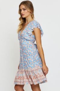 Boho Print Mini Dress Short Sleeve sold by Ally Fashion