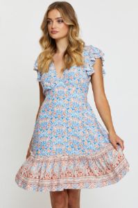 Boho Print Mini Dress Short Sleeve sold by Ally Fashion