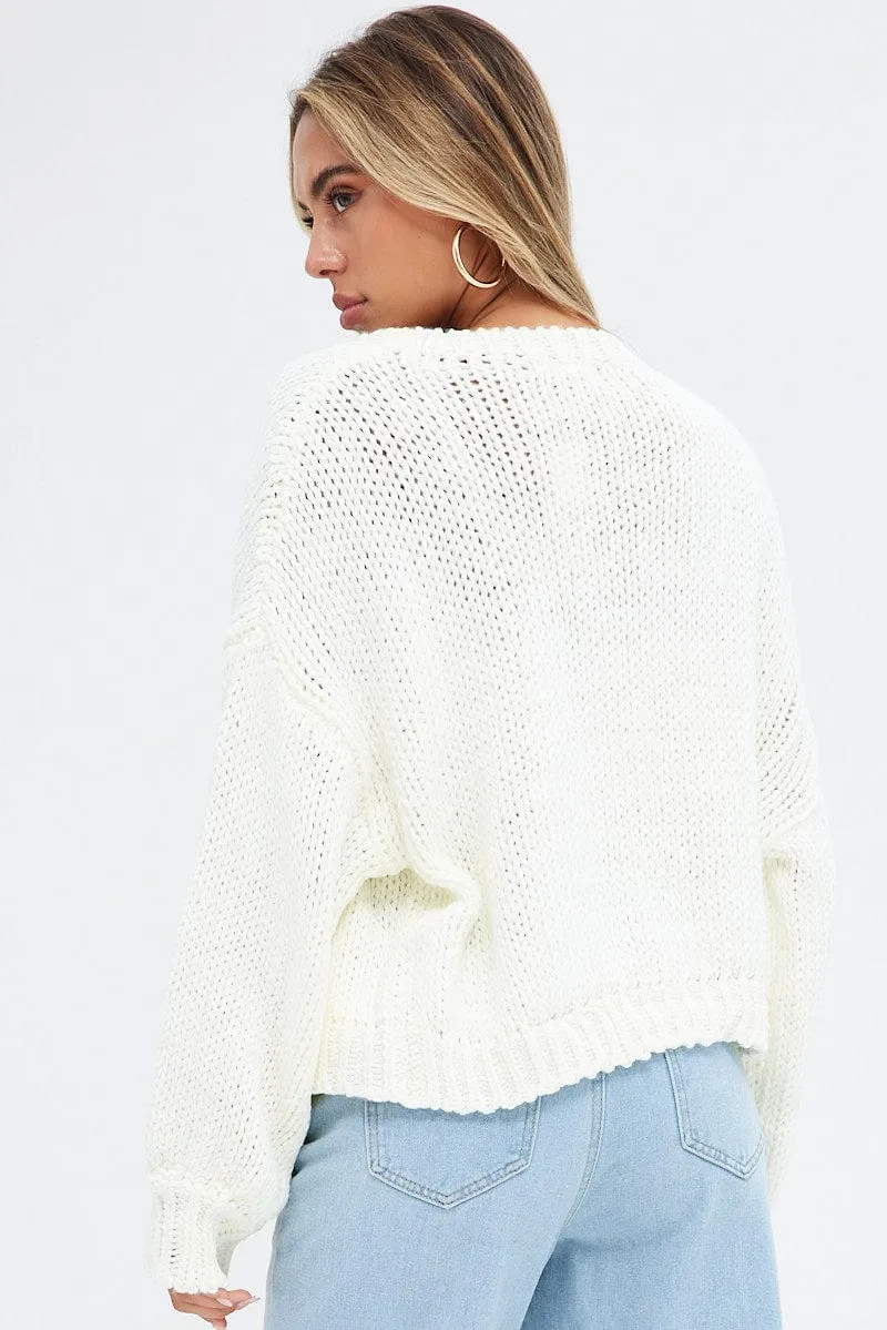 White Oversized Cardigan sold by Ally Fashion product image thumbnail 5