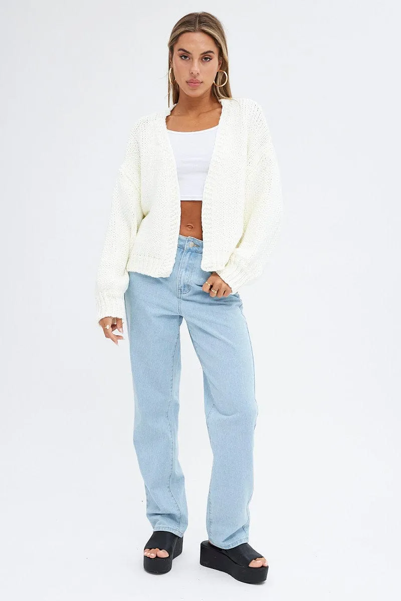 White Oversized Cardigan sold by Ally Fashion product image thumbnail 2