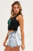 Blue High Rise Pleats Denim Shorts sold by Ally Fashion