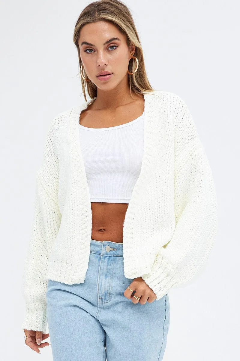 White Oversized Cardigan sold by Ally Fashion product image thumbnail 3