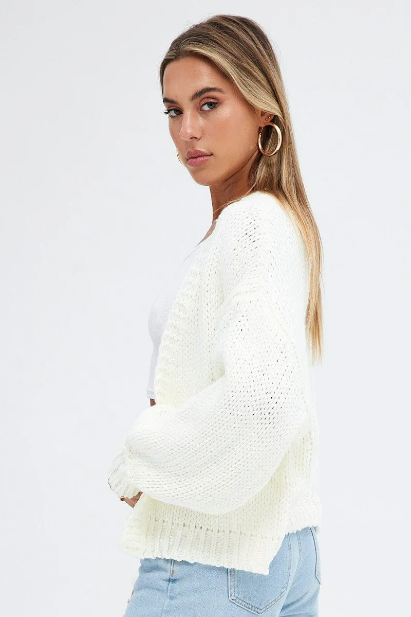 White Oversized Cardigan sold by Ally Fashion product image thumbnail 4