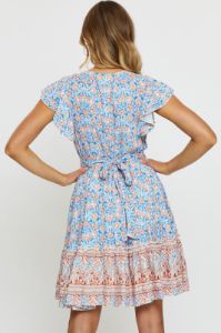 Boho Print Mini Dress Short Sleeve sold by Ally Fashion