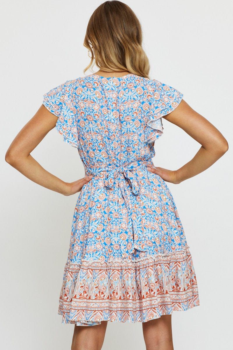 Boho Print Mini Dress Short Sleeve sold by Ally Fashion product image thumbnail 4