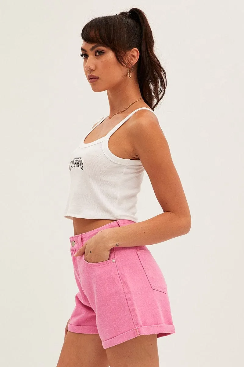 Pink Relaxed Shorts High Rise sold by Ally Fashion product image thumbnail 4