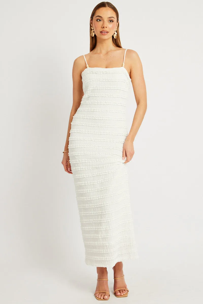 White Bodycon Dress Textured Midi sold by Ally Fashion product image thumbnail 3