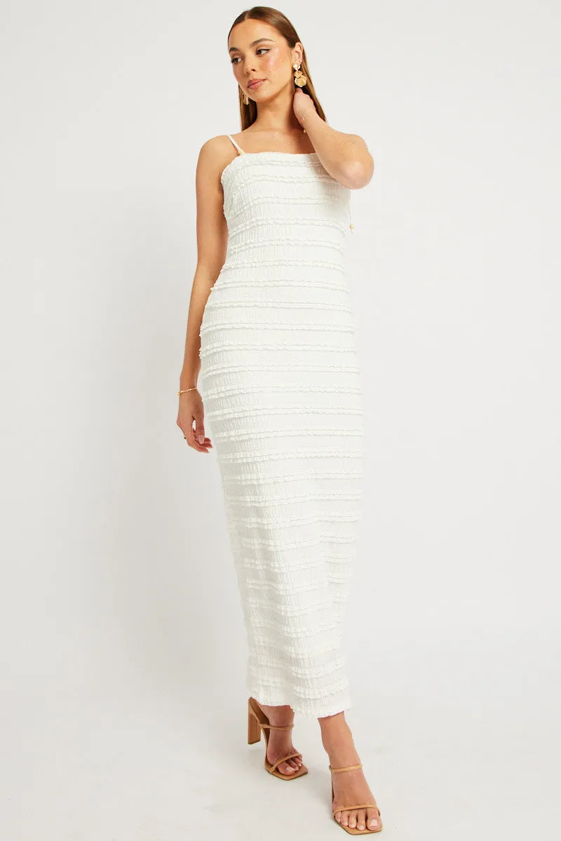 White Bodycon Dress Textured Midi sold by Ally Fashion