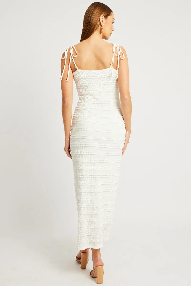 White Bodycon Dress Textured Midi sold by Ally Fashion product image thumbnail 5