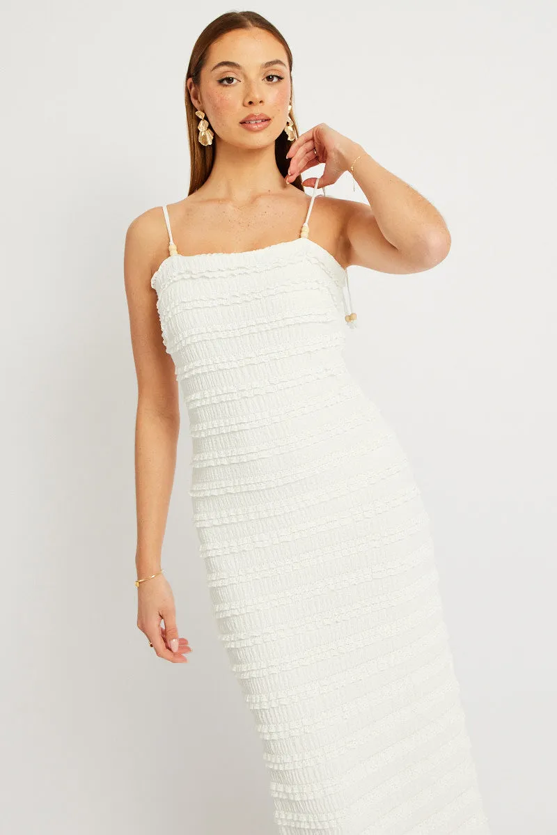 White Bodycon Dress Textured Midi sold by Ally Fashion product image thumbnail 2