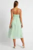 Green Midi Dress Sleeveless Self Check sold by Ally Fashion