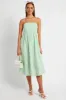Green Midi Dress Sleeveless Self Check sold by Ally Fashion