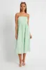 Green Midi Dress Sleeveless Self Check sold by Ally Fashion