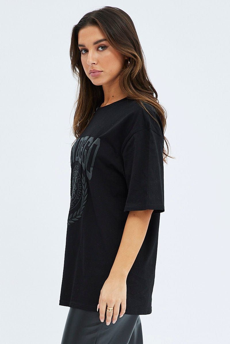 Black Tee Short Sleeve Round Neck San Diego Graphic sold by Ally Fashion product image thumbnail 4
