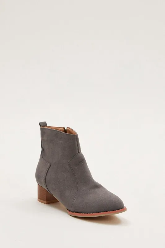 Grey Suedette Ankle Boots sold by Ally Fashion