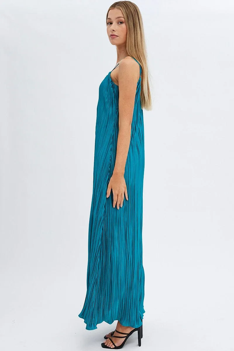 Green Maxi Dress Sleeveless Plisse sold by Ally Fashion product image thumbnail 4