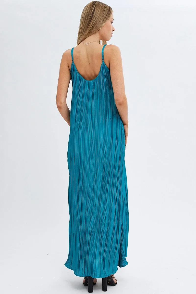 Green Maxi Dress Sleeveless Plisse sold by Ally Fashion product image thumbnail 5