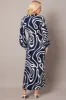 Blue Abstract Wrap Maxi Dress Shirt Dress sold by Ally Fashion