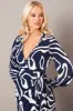 Blue Abstract Wrap Maxi Dress Shirt Dress sold by Ally Fashion