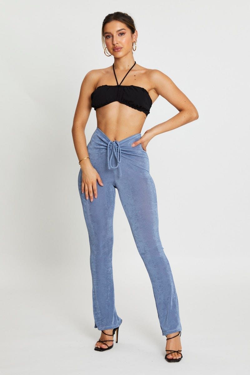 Blue Jersey Pants Flare Leg sold by Ally Fashion