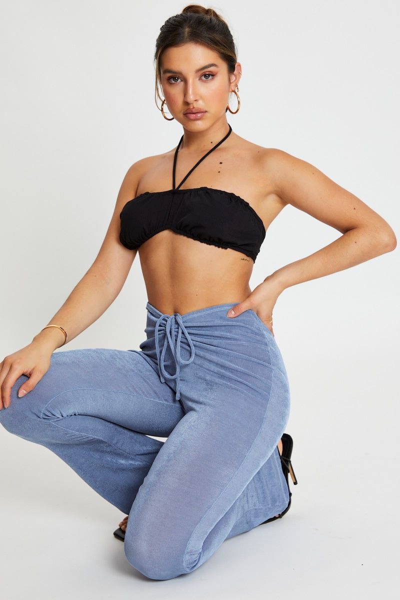 Blue Jersey Pants Flare Leg sold by Ally Fashion product image thumbnail 5