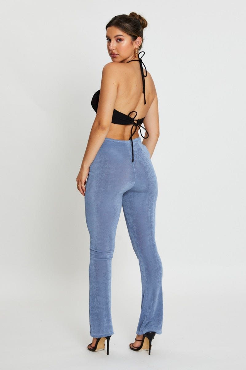 Blue Jersey Pants Flare Leg sold by Ally Fashion product image thumbnail 4