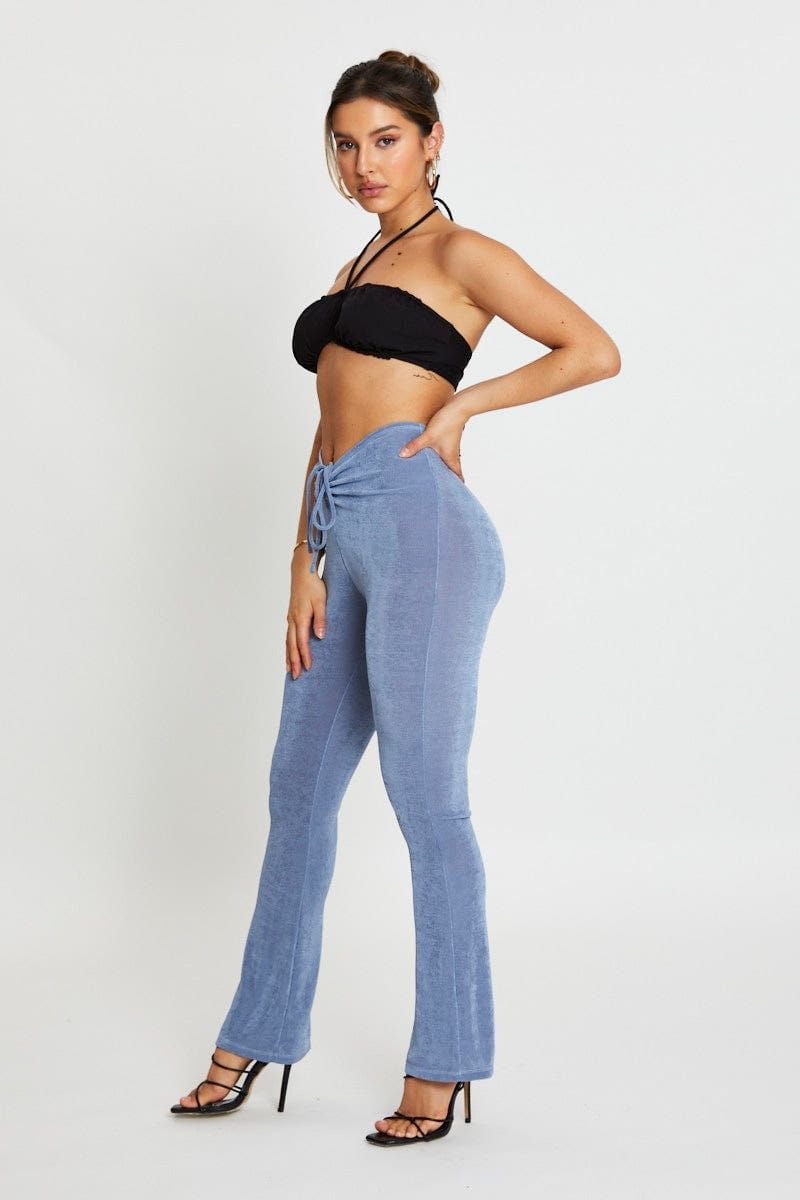 Blue Jersey Pants Flare Leg sold by Ally Fashion product image thumbnail 3