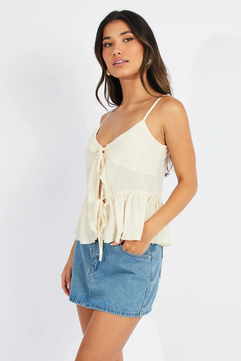 White Tie Up Top Singlet sold by Ally Fashion product image thumbnail 4