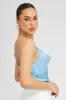 Blue Satin Cami Sleeveless Cowl Neck sold by Ally Fashion