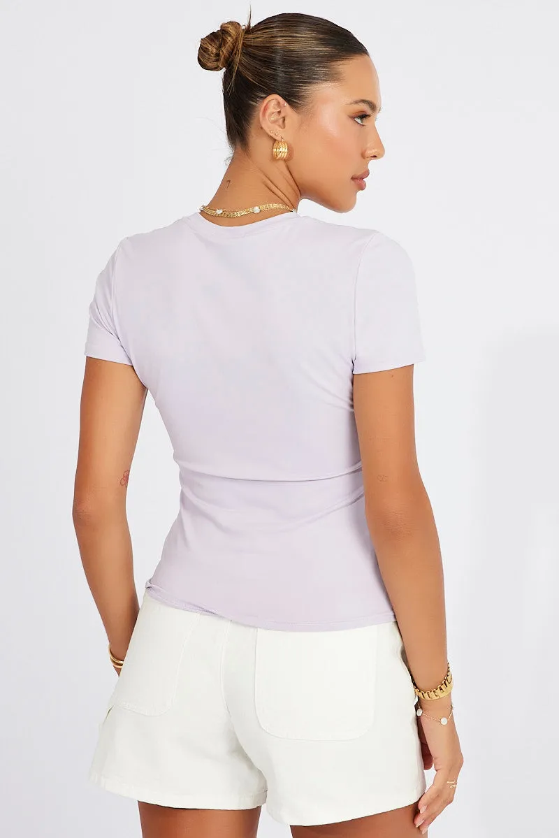 Purple Supersoft Top Short Sleeve sold by Ally Fashion product image thumbnail 5