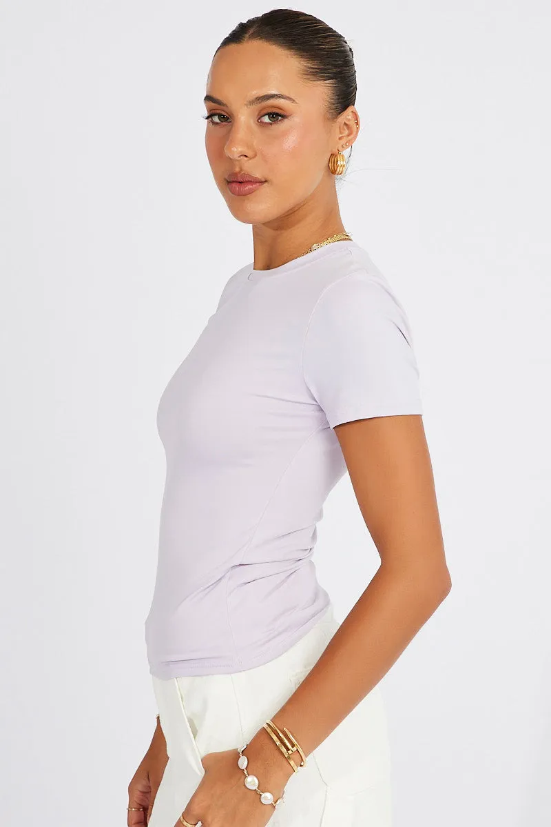 Purple Supersoft Top Short Sleeve sold by Ally Fashion product image thumbnail 4
