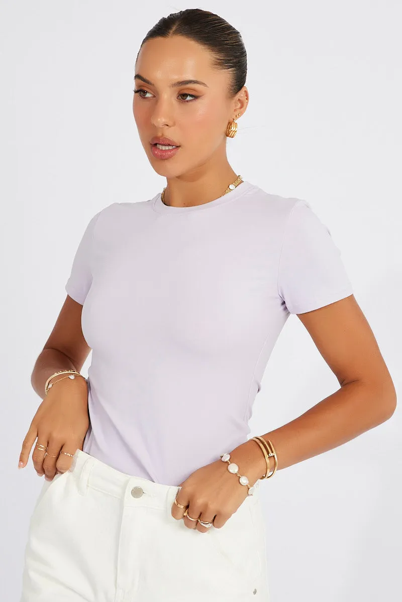 Purple Supersoft Top Short Sleeve sold by Ally Fashion product image thumbnail 2