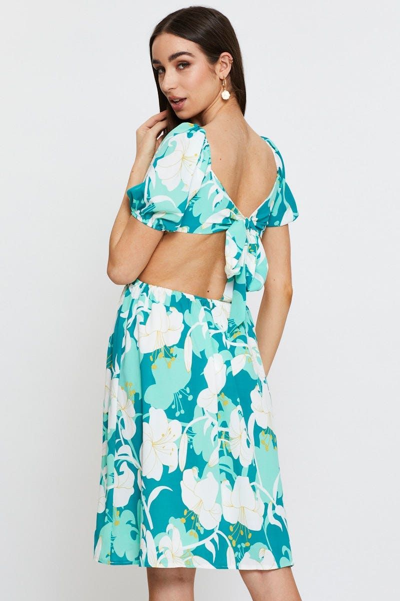 Print Midi Dress Ruffle Detail Skater sold by Ally Fashion product image thumbnail 5
